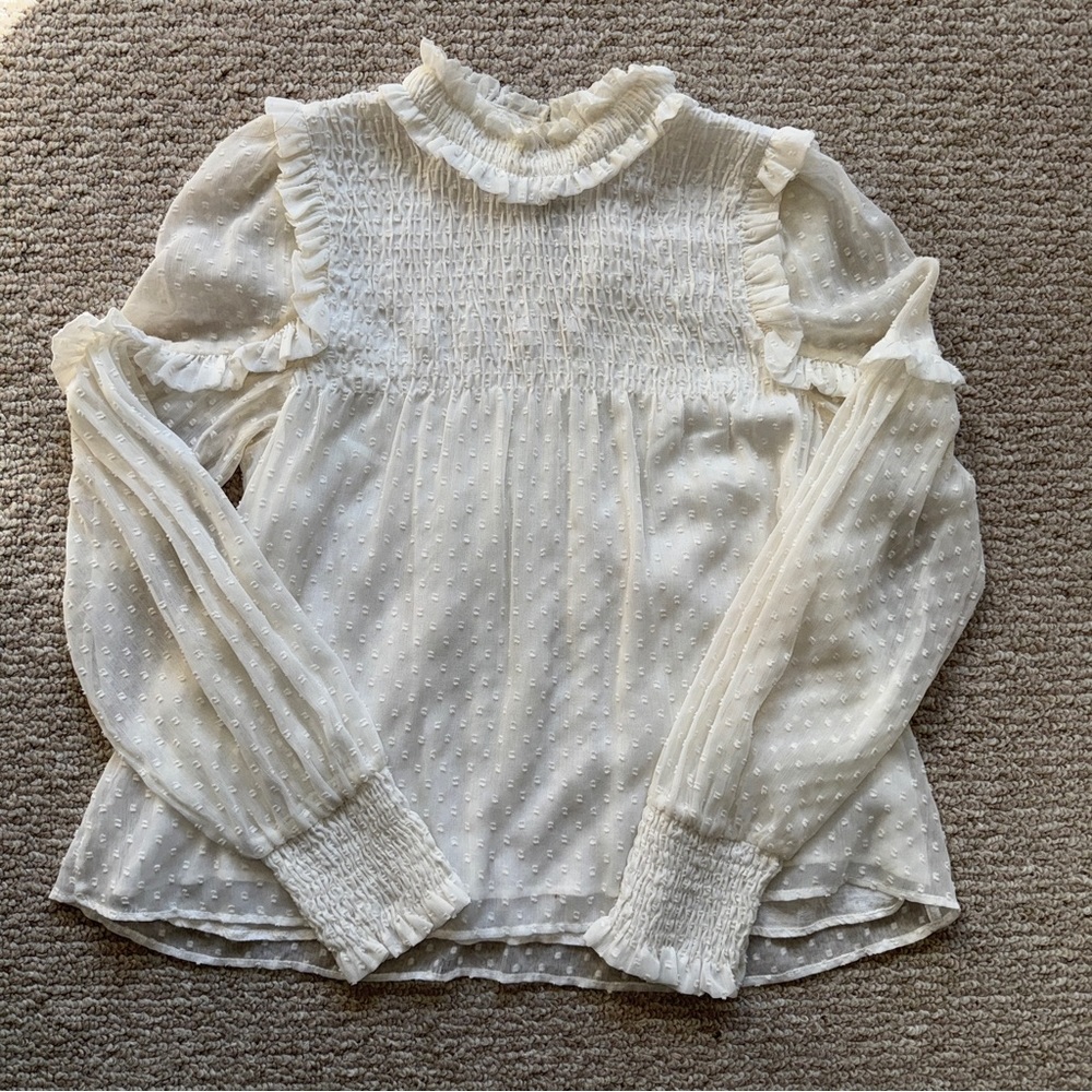 Victorian ruffle detail long sleeve shirt